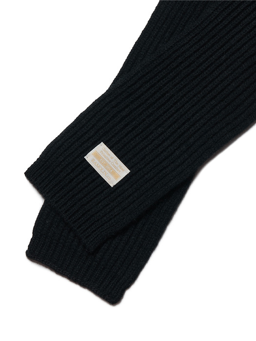 Wool Knit Muffler Black
