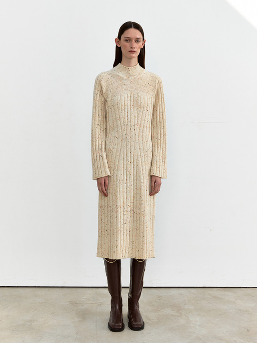 TWW WOOLNEP KNIT DRESS_2COLORS