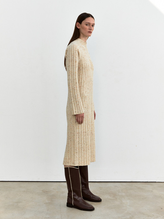 TWW WOOLNEP KNIT DRESS_2COLORS