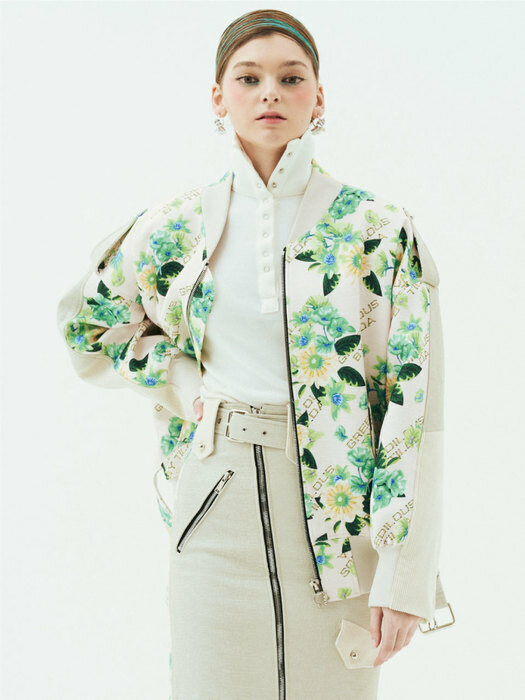 Floral Mix & Matched Fabric Bomber Jacket