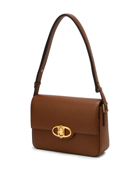 [MERINGUE] 브라운 알렉산드라 레더 플레인 숄더백 M AABA5F368W2