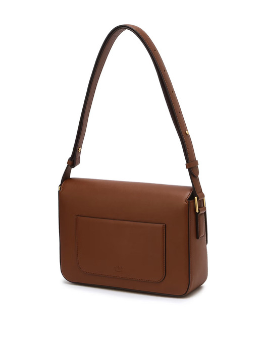 [MERINGUE] 브라운 알렉산드라 레더 플레인 숄더백 M AABA5F368W2