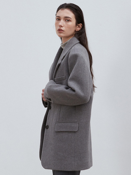 OU981 boucle wool jacket (gray)