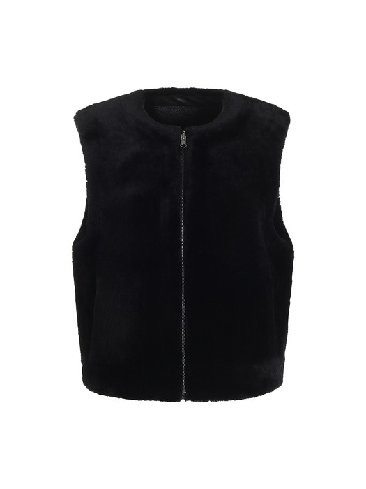  reversible mustang shearling vest_black (lamb 100%)