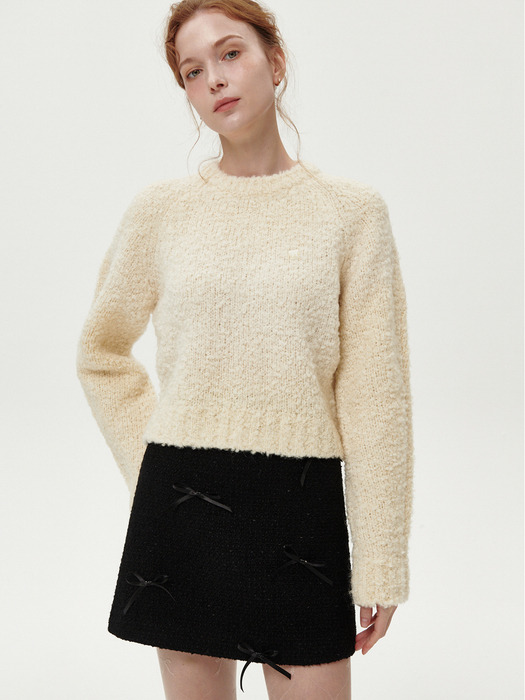 ALPACA BOUCLE KNIT_2COLORS