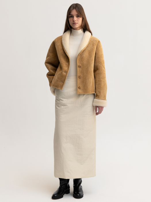 signature shearling jacket (beige)