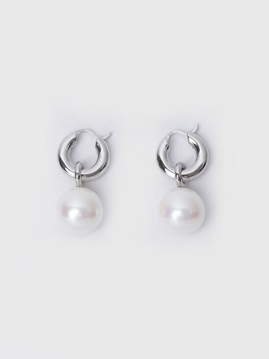Bold pearl ring earring - 2color