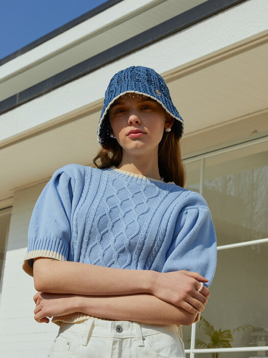 ANC COLOR TWISTED BUCKET HAT_BLUE