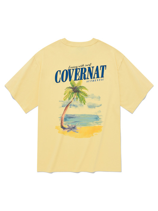 비치 하와이안 티셔츠 옐로우