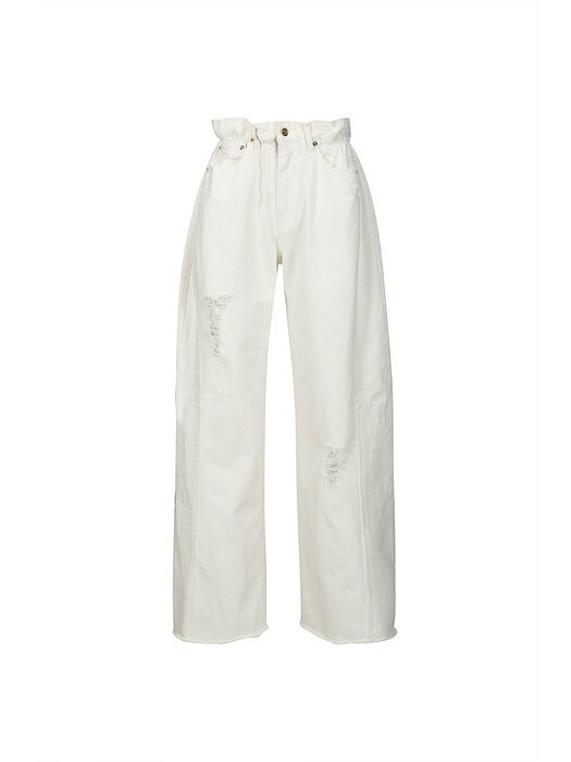 HIGH-RISE DISTRESSED JEANS (WHITE)