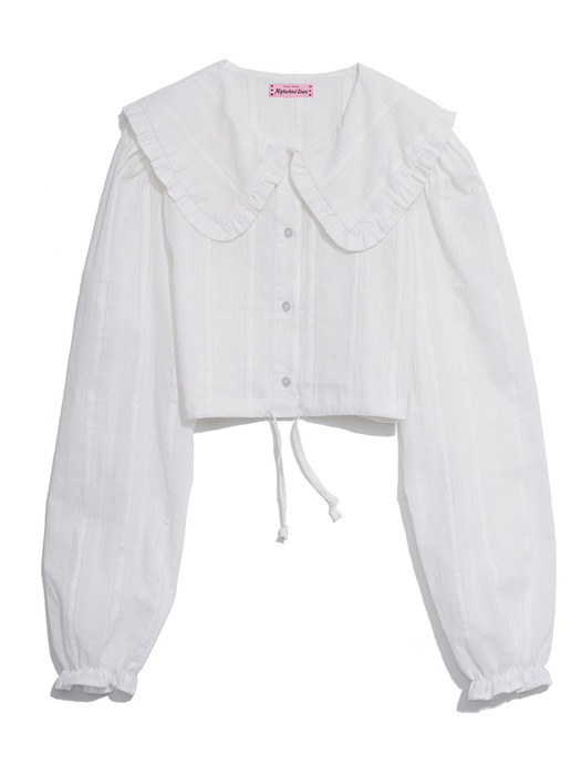 RUFFLE COLLAR BLOUSE_WHITE