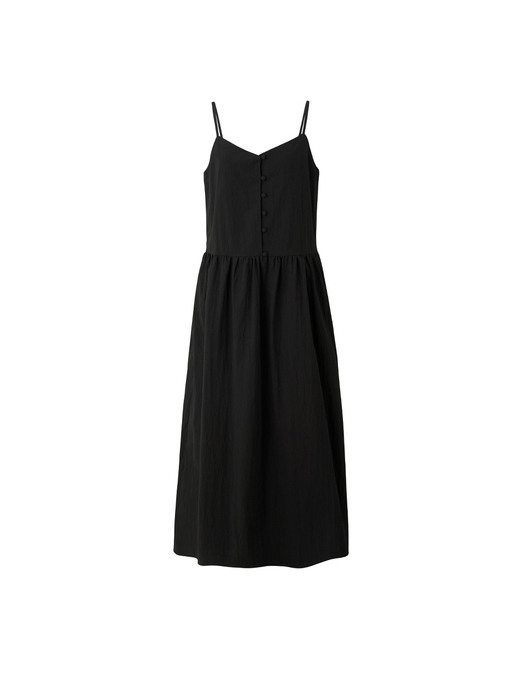 Cover button layered dress - Black
