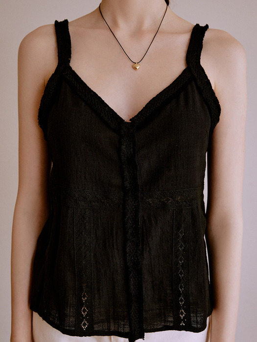 Kitten sleeveless blouse (black)