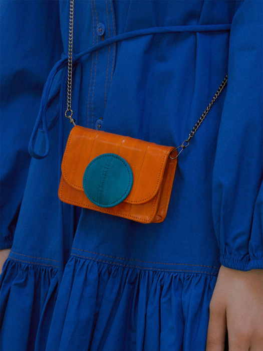 Macaron wallet mini bag orange green