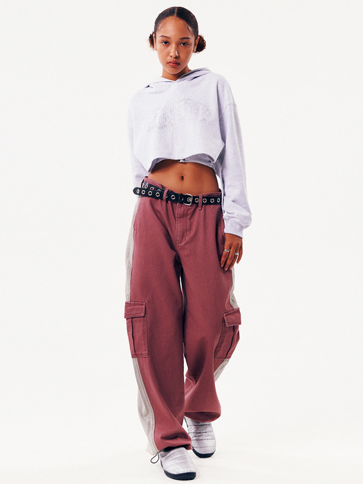TWO-TONE CARGO PANTS [PINK BEIGE]