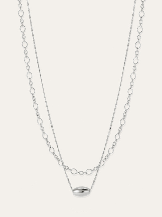 925 Silver Pendant Double Line Necklace 
