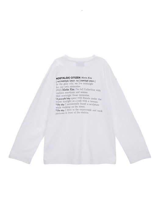 MATIN TYPO LONG SLEEVE TOP IN WHITE