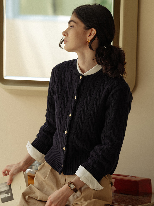 Nina cashmere cardigan_Navy