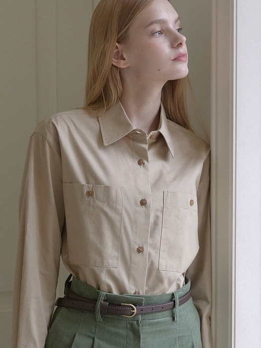 Classic Two Pocket Shirt - Beige