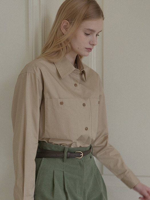 Classic Two Pocket Shirt - Beige