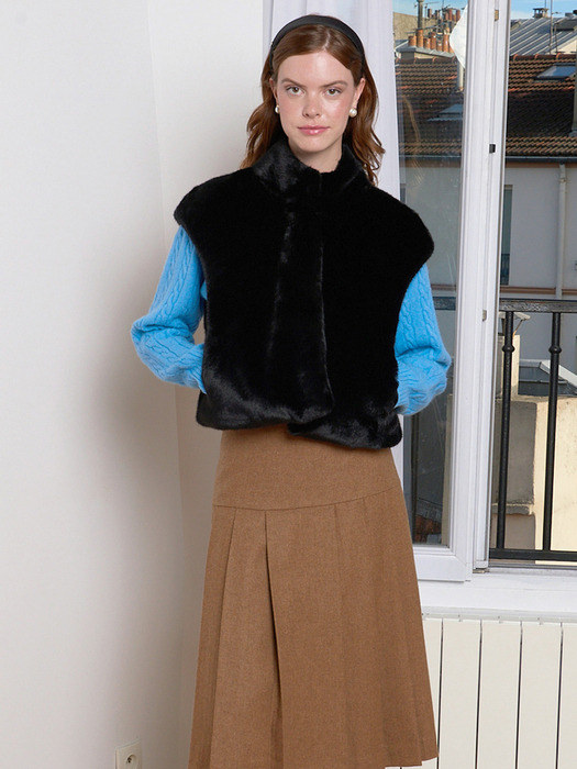 SARAH Eco Fur Vest(세라)_BLACK