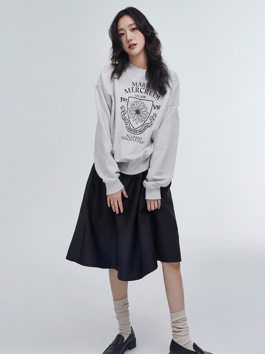 SWEATSHIRT ALUMNI EMBLEM_OATMEAL BLACK