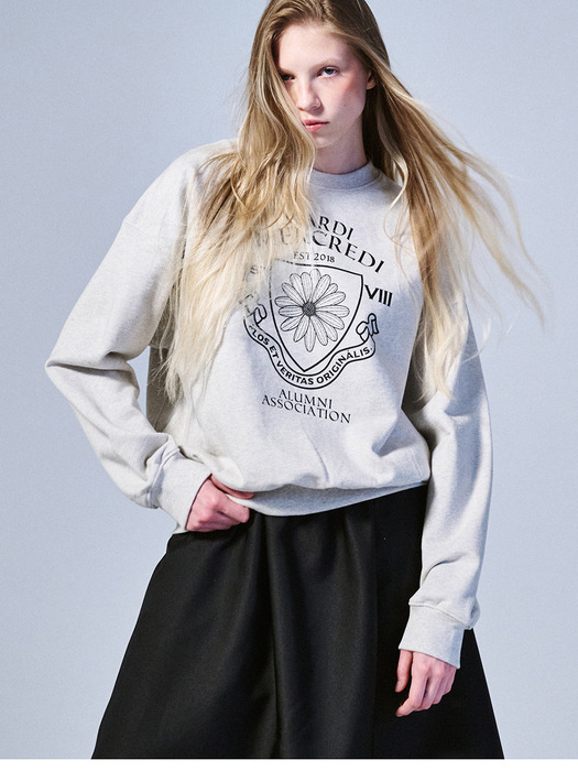 SWEATSHIRT ALUMNI EMBLEM_OATMEAL BLACK