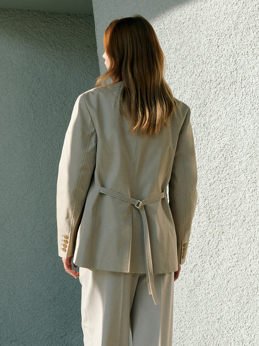 Square Neck Asymmetric Jacket_2color