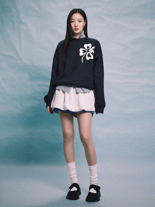 SWEATSHIRT CLOVERMARDI_NAVY WHITE