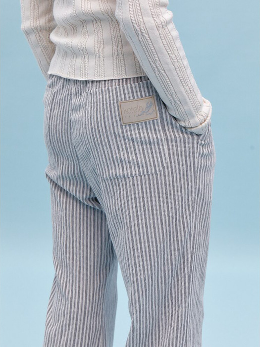 Stripe Long Pants  Black (WE4221T385)
