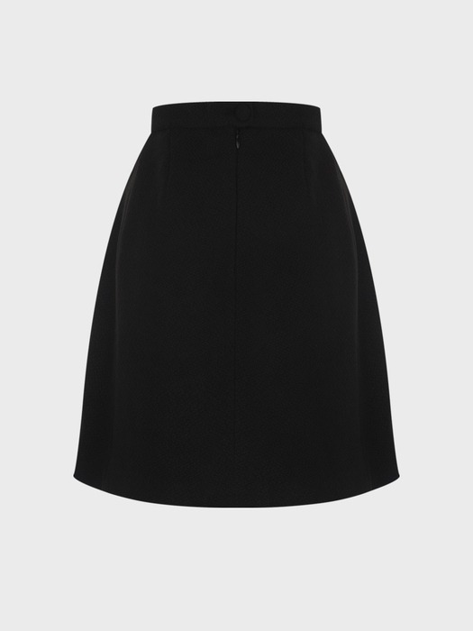 Textured Mini Skirt Black