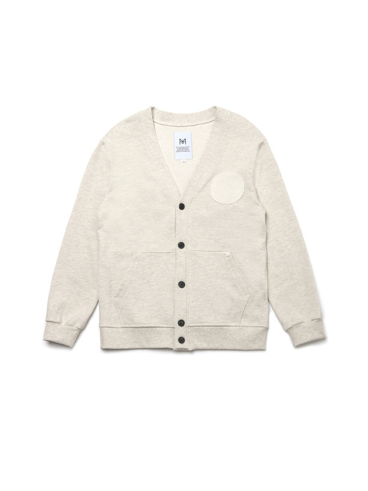 reverse color scheme french terry cardigan_ivory