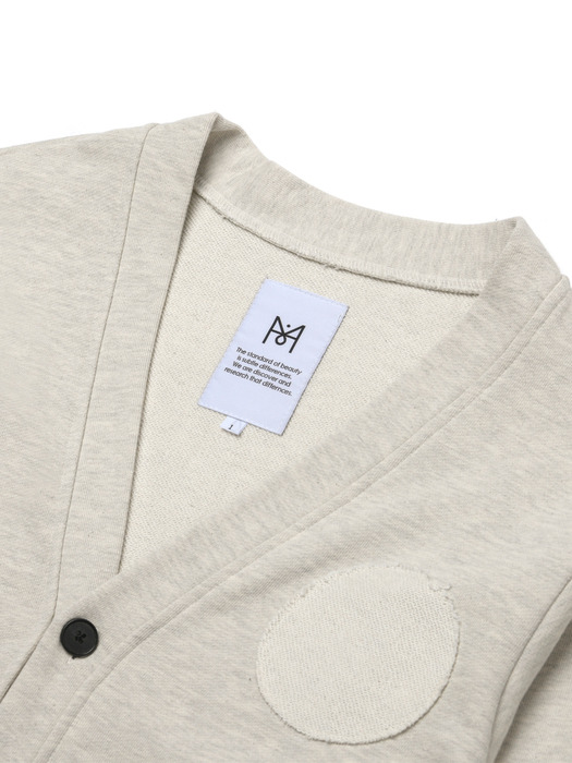 reverse color scheme french terry cardigan_ivory