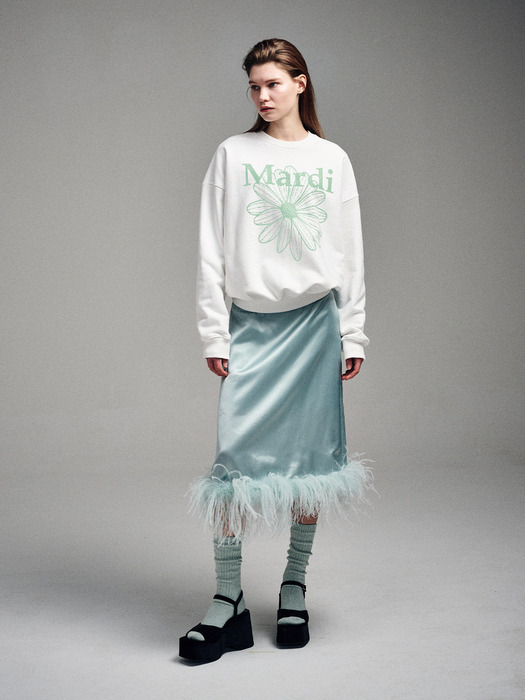 SWEATSHIRT FLOWERMARDI_WHITE MINT