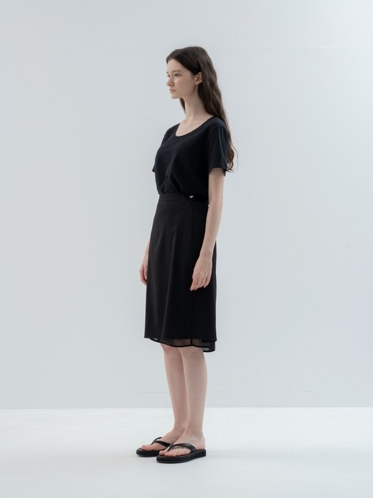 Sheer Layered Skirt(Black)