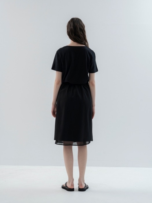 Sheer Layered Skirt(Black)