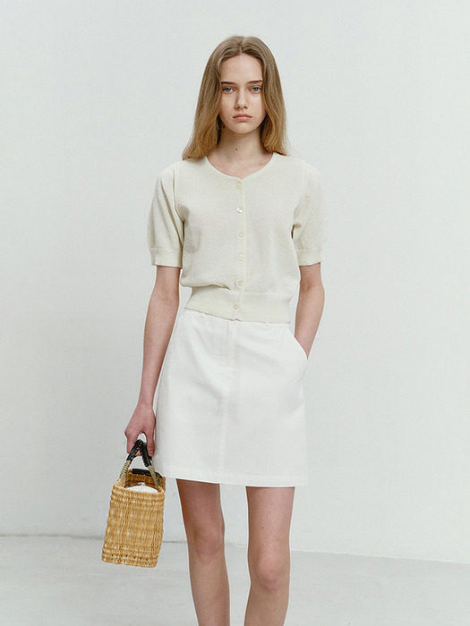 A-LINE MINI SKIRT WHITE_UDSK4B227WT