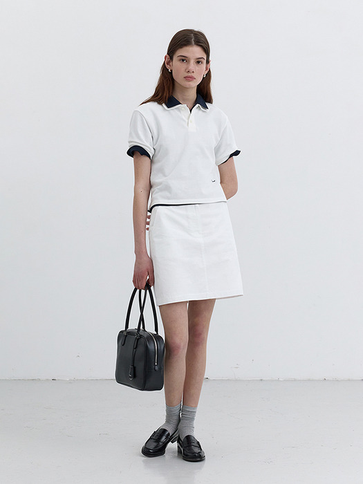 A-LINE MINI SKIRT WHITE_UDSK5B227WT