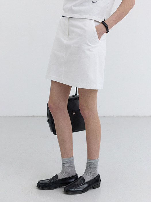 A-LINE MINI SKIRT WHITE_UDSK5B227WT