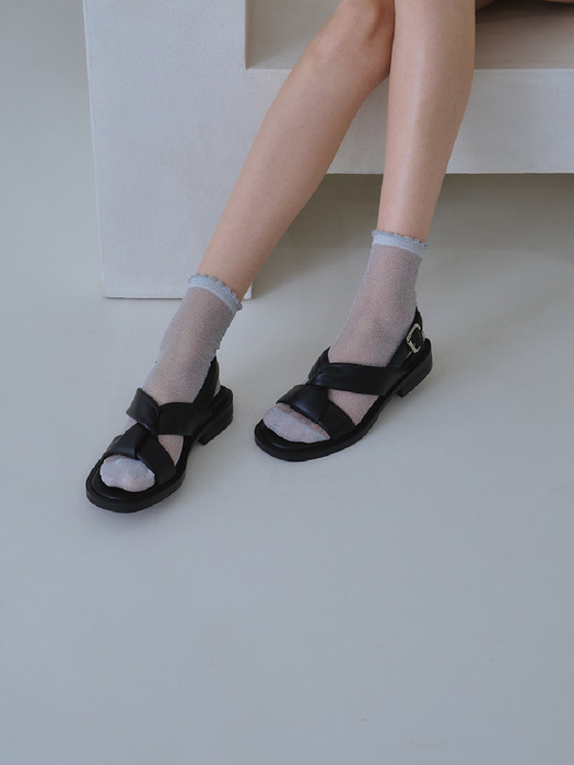 [단독]knotted  Cushion Sandals_ 4S06_NO.27  꼬임 러버샌들_ 3 color