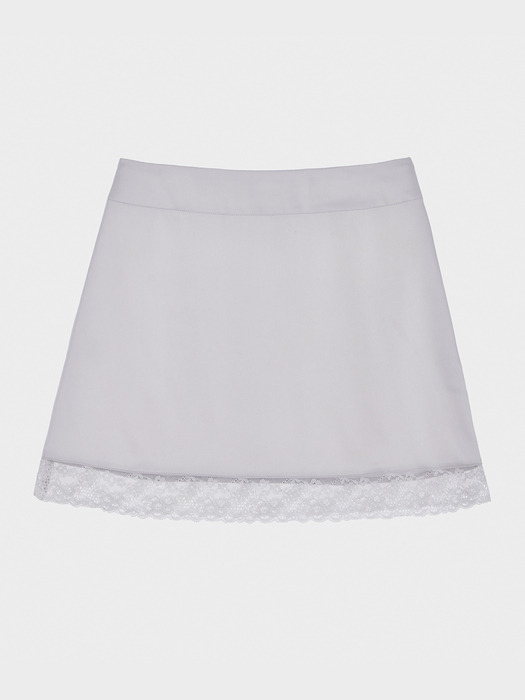 Lace A-line mini Skirt GRAY