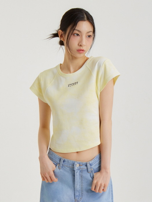 크루넥 로고 탑 옐로우_CREW NECK LOGO TOP YELLOW