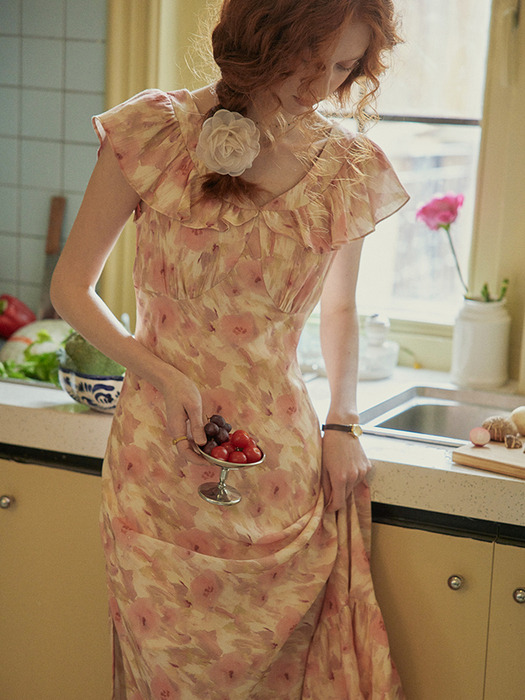 PM_Floral side slit dress
