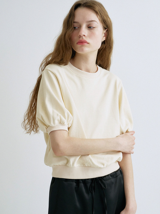 S Volume Sleeve Sweatshirt_Butter