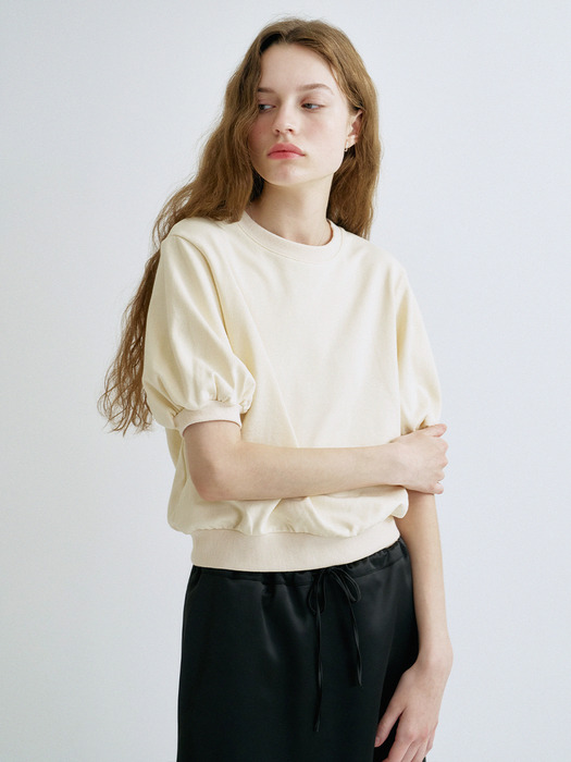 S Volume Sleeve Sweatshirt_Butter