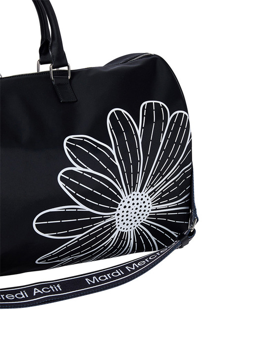 ALL OVER FLOWERS PRINTED BOSTON BAG_BLACK RED