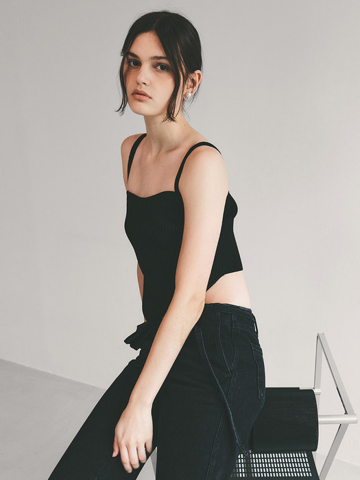 Melisa Bustier Knit Top_Black