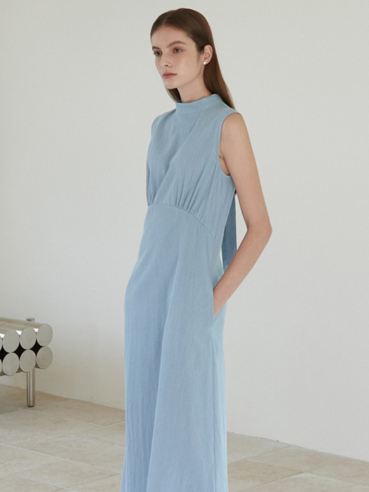 amr1273 denim maxi dress  (2color)