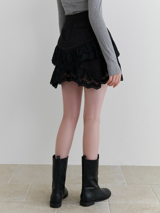 Cheese mini skirt (black)