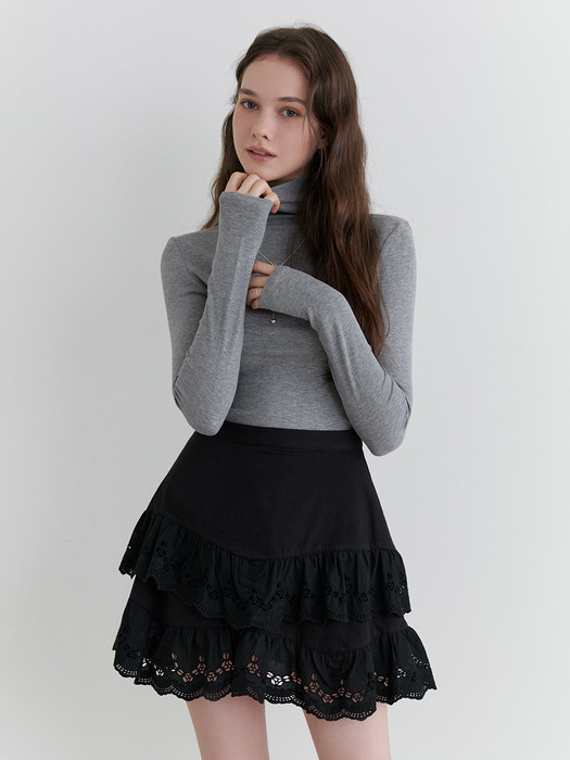 Cheese mini skirt (black)